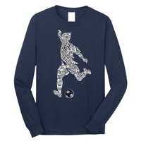 Soccer Player Ball Shadow Word Mashup Long Sleeve Shirt