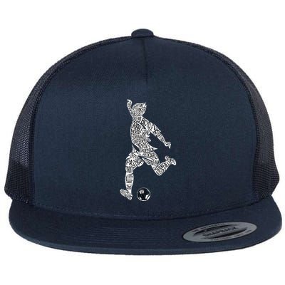 Soccer Player Ball Shadow Word Mashup Flatbill Hat