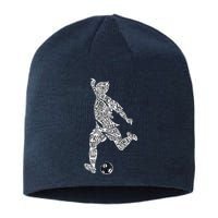 Soccer Player Ball Shadow Word Mashup Sustainable Beanie