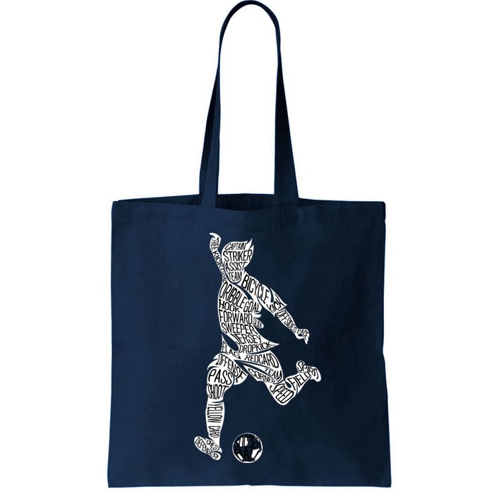 Soccer Player Ball Shadow Word Mashup Bag