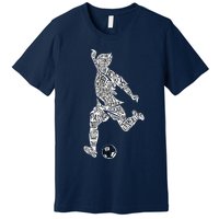 Soccer Player Ball Shadow Word Mashup Premium T-Shirt
