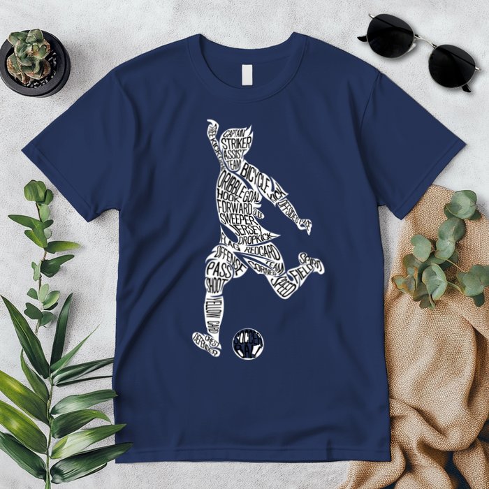 Soccer Player Ball Shadow Word Mashup Premium T-Shirt