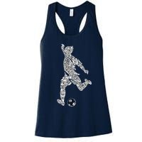 Soccer Player Ball Shadow Word Mashup Womens Tank Top