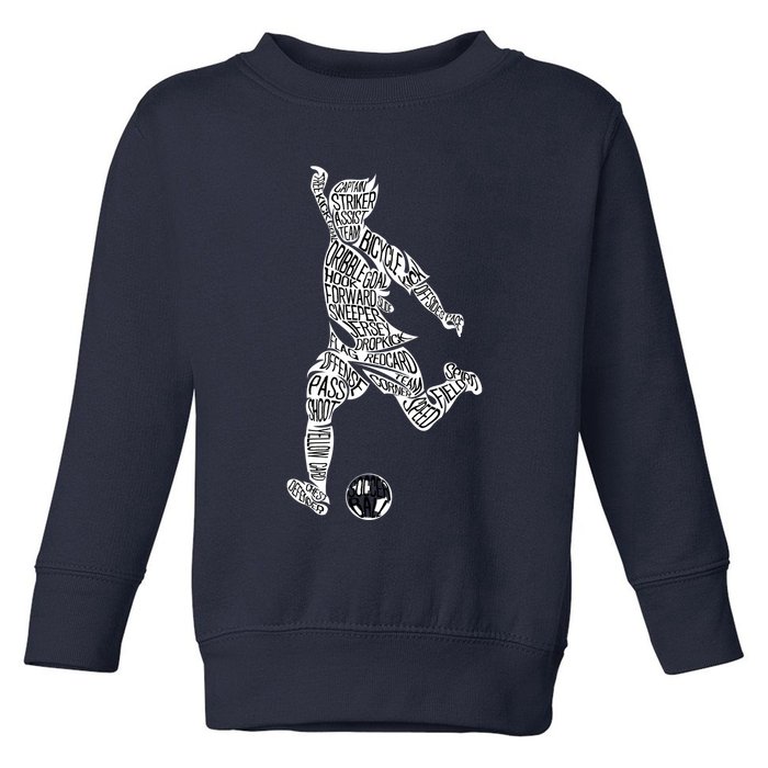 Soccer Player Ball Shadow Word Mashup Toddler Sweatshirt