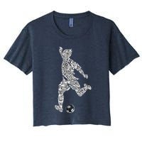 Soccer Player Ball Shadow Word Mashup Crop Top