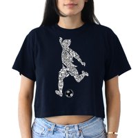 Soccer Player Ball Shadow Word Mashup Crop Top