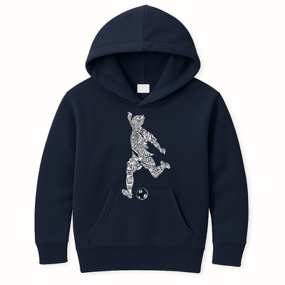 Soccer Player Ball Shadow Word Mashup Kids Hoodie