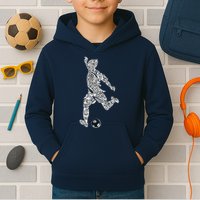 Soccer Player Ball Shadow Word Mashup Kids Hoodie