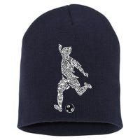 Soccer Player Ball Shadow Word Mashup Short Acrylic Beanie