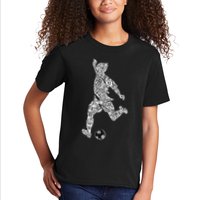 Soccer Player Ball Shadow Word Mashup Kids T-Shirt