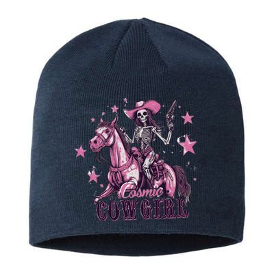 Skeleton Cosmic Cowgirl Funny Halloween Spooky Vibes Sustainable Beanie