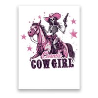 Skeleton Cosmic Cowgirl Funny Halloween Spooky Vibes Poster