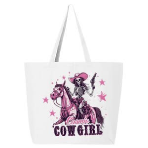 Skeleton Cosmic Cowgirl Funny Halloween Spooky Vibes 25L Jumbo Tote