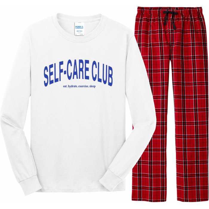 Self Care Club Eat Hydrate Exercise Sleep Long Sleeve Pajama Set