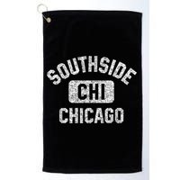 Southside Chicago CHI Gym Style Distressed White Print Golf Towel