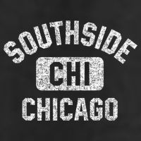 Southside Chicago CHI Gym Style Distressed White Print Golf Towel