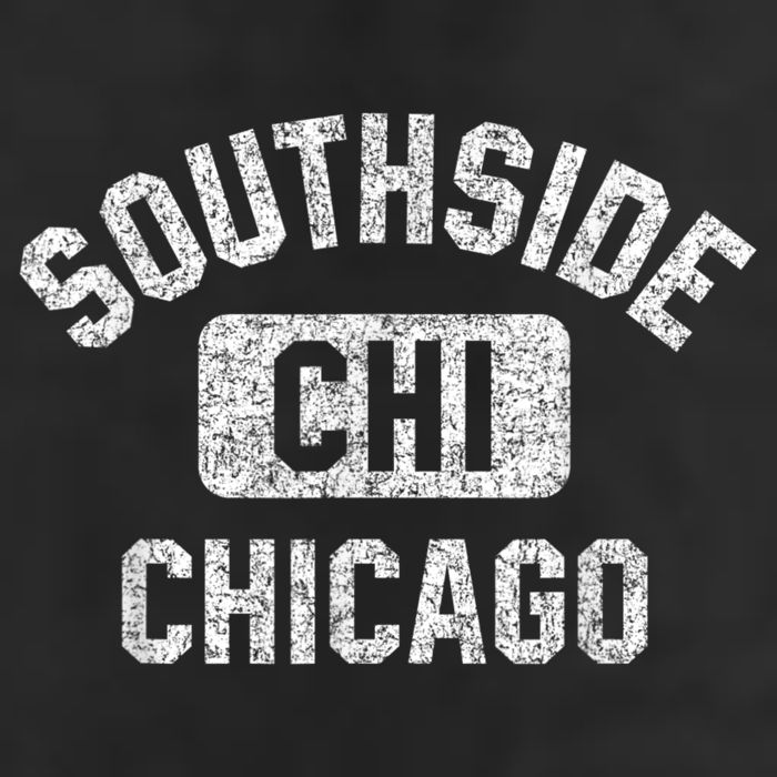 Southside Chicago CHI Gym Style Distressed White Print Golf Towel