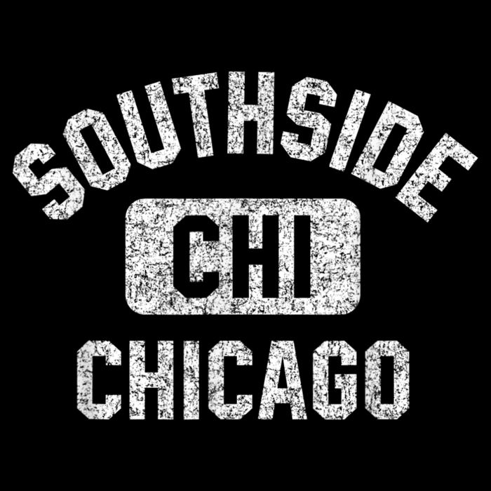 Southside Chicago CHI Gym Style Distressed White Print Wool Snapback Cap