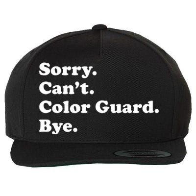 Sorry Cant Color Guard Bye Funny Color Guard Wool Snapback Cap