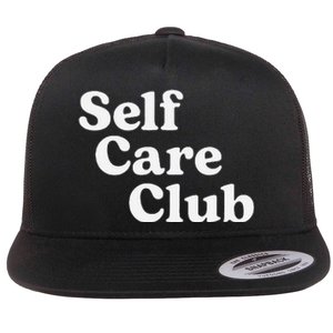 Self Care Club Positive Aesthetic Self Love Flat Bill Trucker Hat