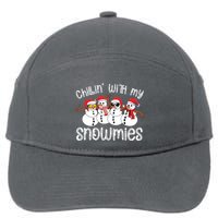 Snowman Christmas Chillin With My Snowmies Ugly Gift 7-Panel Snapback Hat
