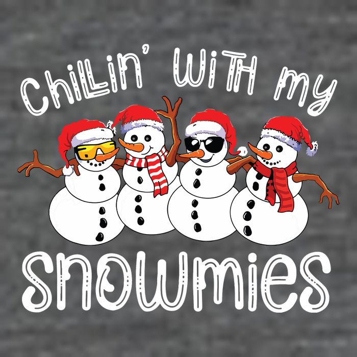 Snowman Christmas Chillin With My Snowmies Ugly Gift 7-Panel Snapback Hat