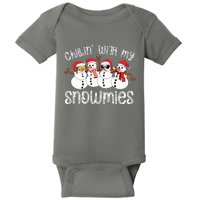 Snowman Christmas Chillin With My Snowmies Ugly Gift Baby Bodysuit