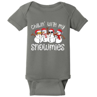 Snowman Christmas Chillin With My Snowmies Ugly Gift Baby Bodysuit