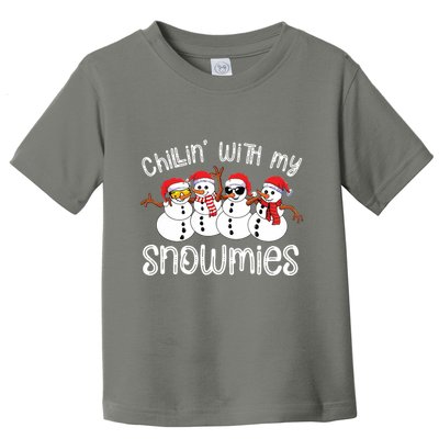 Snowman Christmas Chillin With My Snowmies Ugly Gift Toddler T-Shirt