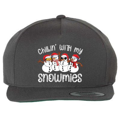 Snowman Christmas Chillin With My Snowmies Ugly Gift Wool Snapback Cap