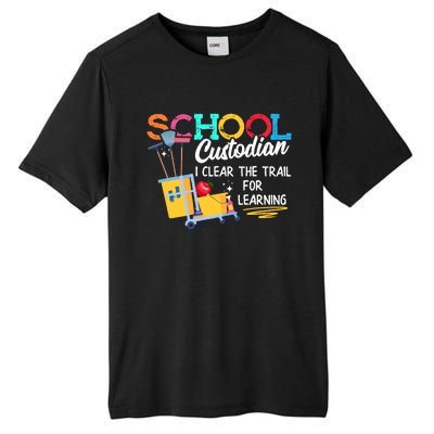 School Custodian Clear Trail Learning Janitor Appreciation Tall Fusion ChromaSoft Performance T-Shirt