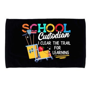 School Custodian Clear Trail Learning Janitor Appreciation Microfiber Hand Towel