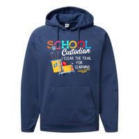 School Custodian Clear Trail Learning Janitor Appreciation Performance Fleece Hoodie