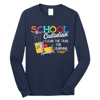 School Custodian Clear Trail Learning Janitor Appreciation Long Sleeve Shirt