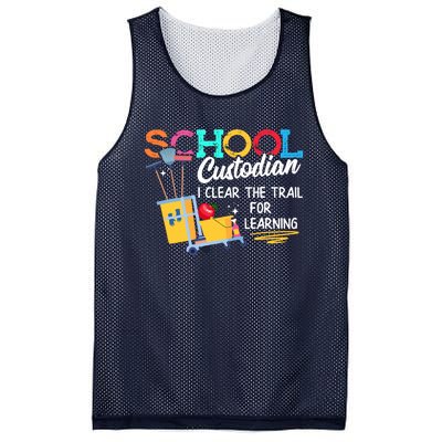 School Custodian Clear Trail Learning Janitor Appreciation Mesh Reversible Basketball Jersey Tank