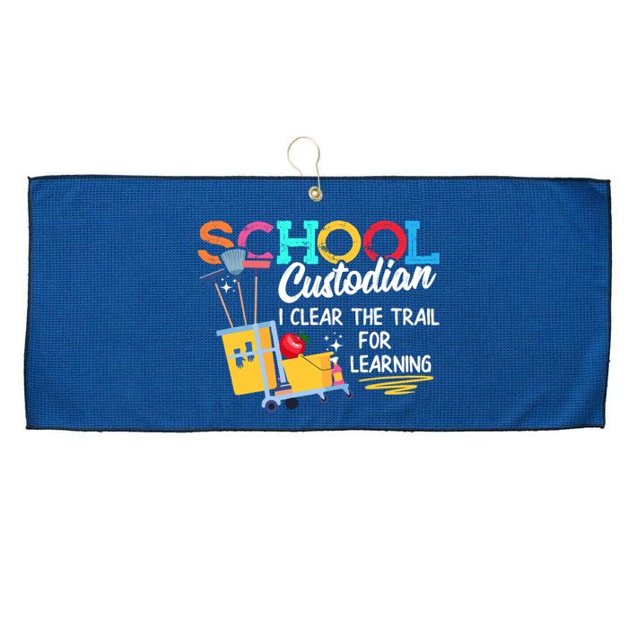 School Custodian Clear Trail Learning Janitor Appreciation Large Microfiber Waffle Golf Towel