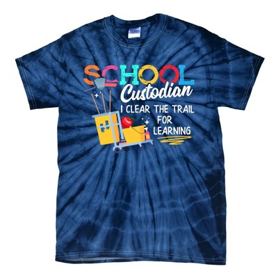 School Custodian Clear Trail Learning Janitor Appreciation Tie-Dye T-Shirt