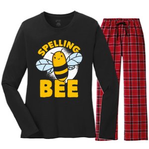 School Competition Competitive Word Spelling Bee Women's Long Sleeve Flannel Pajama Set 