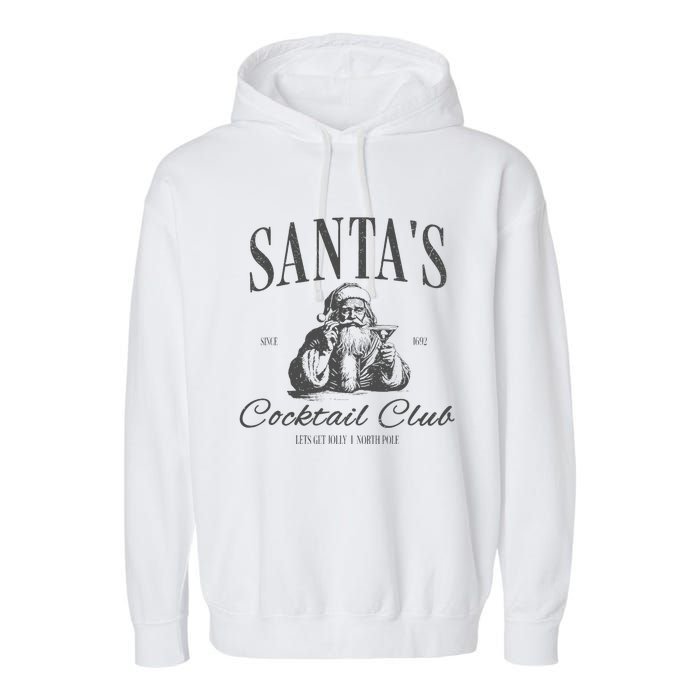 SantaS Cocktail Club Christmas Garment-Dyed Fleece Hoodie