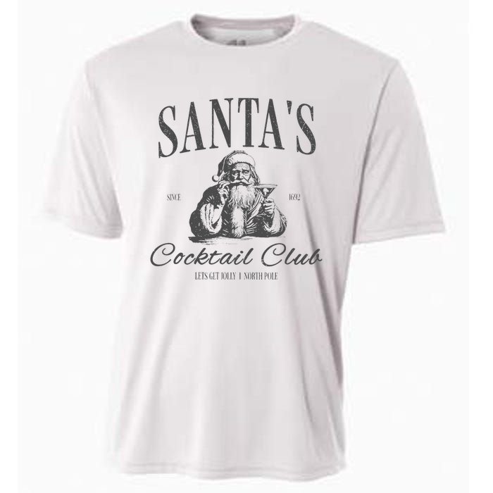 SantaS Cocktail Club Christmas Cooling Performance Crew T-Shirt