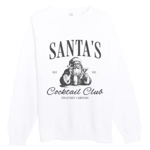 SantaS Cocktail Club Christmas Premium Crewneck Sweatshirt