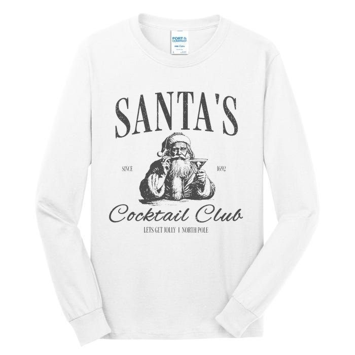 SantaS Cocktail Club Christmas Tall Long Sleeve T-Shirt