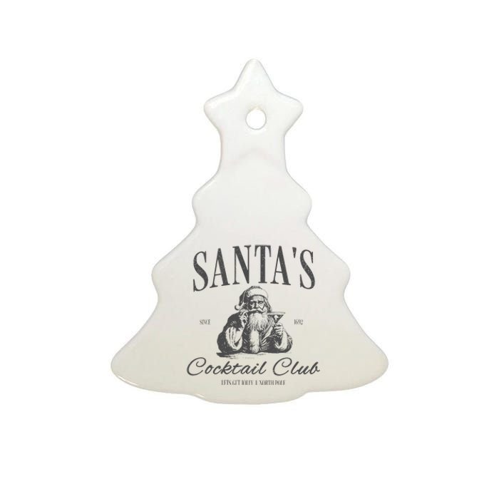 SantaS Cocktail Club Christmas Ceramic Tree Ornament