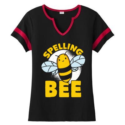 School Competition Competitive Word Spelling Bee Ladies Halftime Notch Neck Tee