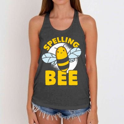 School Competition Competitive Word Spelling Bee Women's Knotted Racerback Tank