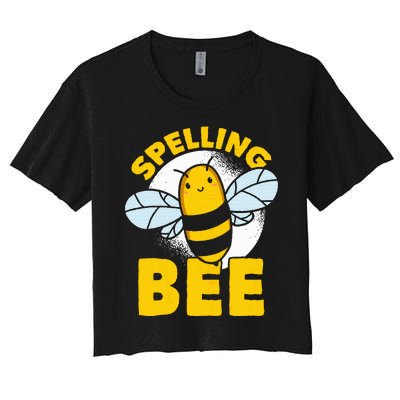 School Competition Competitive Word Spelling Bee Women's Crop Top Tee