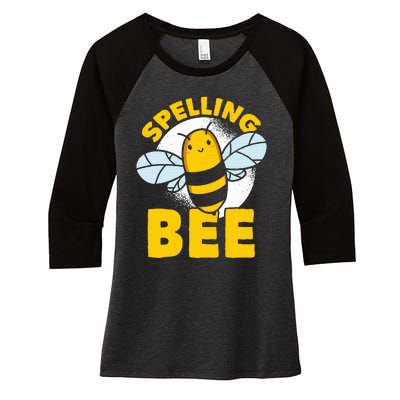 School Competition Competitive Word Spelling Bee Women's Tri-Blend 3/4-Sleeve Raglan Shirt