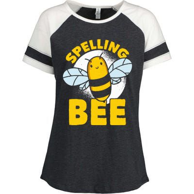 School Competition Competitive Word Spelling Bee Enza Ladies Jersey Colorblock Tee