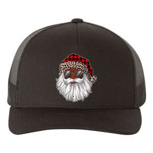 Santa Claus Christmas Leopard Print African American Xmas Yupoong Adult 5-Panel Trucker Hat