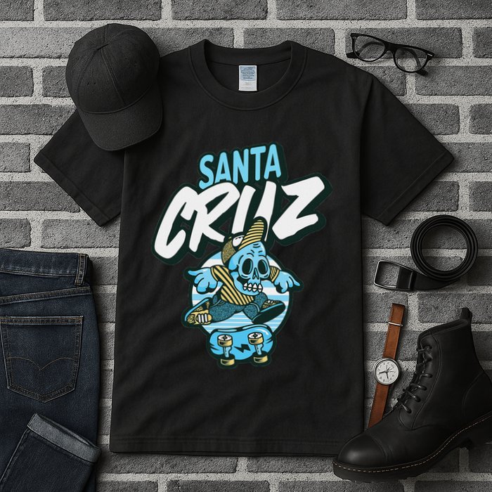 Santa Cruz California Vintage Skeleton Tall T-Shirt